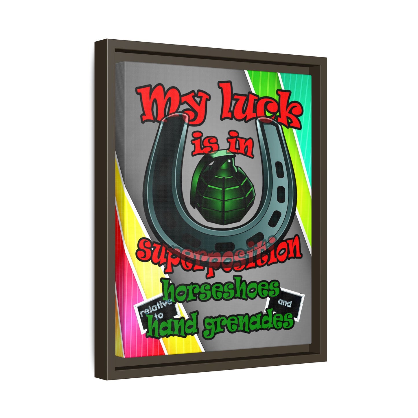 my luck - framed canvas art (rainbow split)