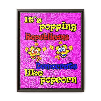 popping like popcorn - framed canvas art (pink swirl)