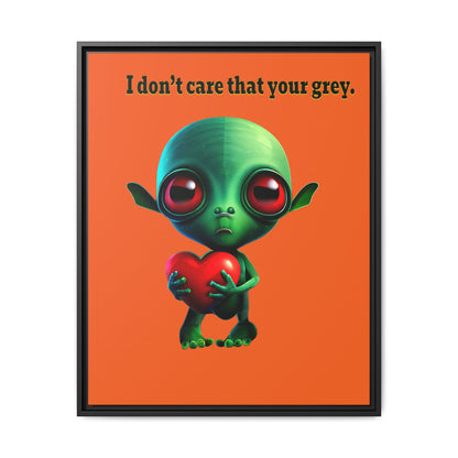I don't care that your grey - framed canvas art (orange)