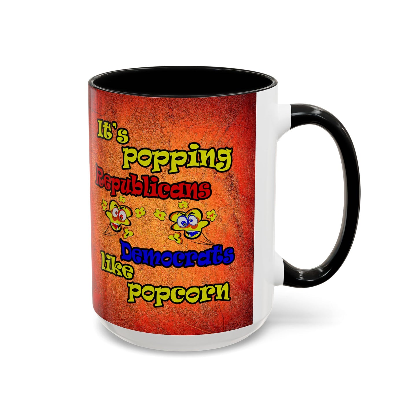 popping like popcorn - Accent Mug (burnt orange)