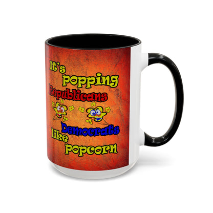 popping like popcorn - Accent Mug (burnt orange)
