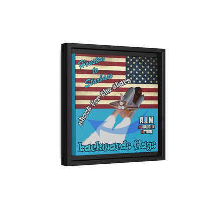 shoot for the stars - framed canvas art (turquoise)