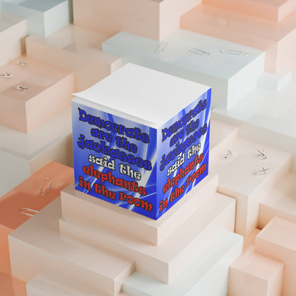 donkeys and elephants - note cube (blue-white wave)