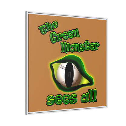 green monster - framed canvas art (light brown)