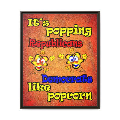 popping like popcorn - framed canvas art (burnt orange)