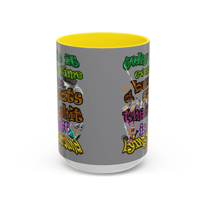the bum's shit - Accent Mug (grey)