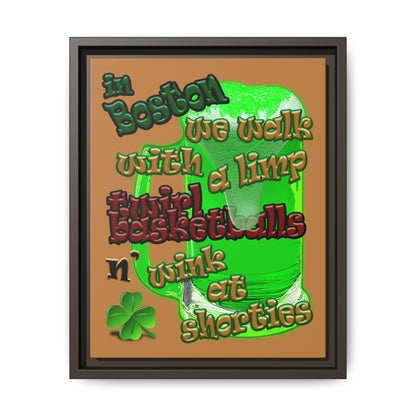 celtics logo - framed canvas art (light brown)