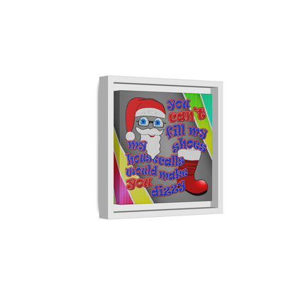 santa's shoes - framed canvas art (rainbow split)