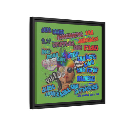 drop the beat - framed canvas art (green)