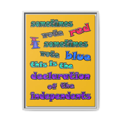 declaration of the independents - framed canvas art (yellow)