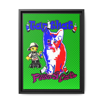 tag that - framed canvas art (logo green)