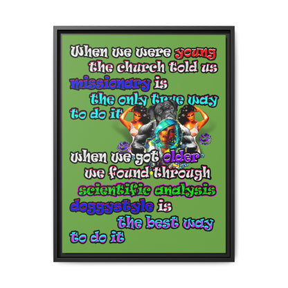 doggystyle - framed canvas art (green)