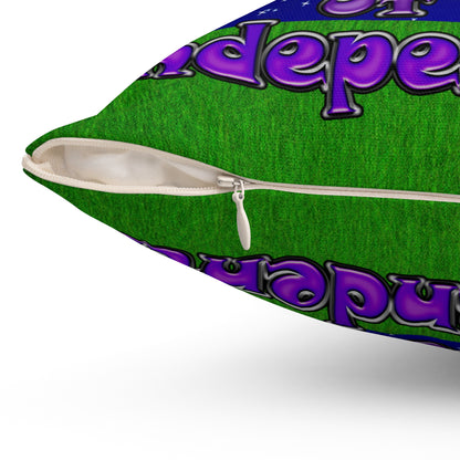 declaration of the independents - Spun Polyester Square Pillow - ('snoops' background)