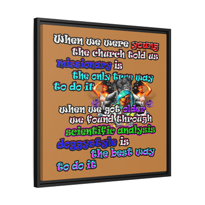doggystyle - framed canvas art (light brown)