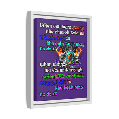 doggystyle - framed canvas art (purple)
