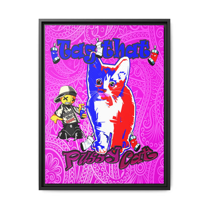 tag that - framed canvas art (pink swirl)
