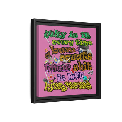 the bum's shit - framed canvas art (light pink)