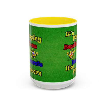 popping like popcorn - Accent Mug (green turf)