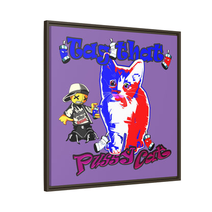 tag that - framed canvas art (light purple)