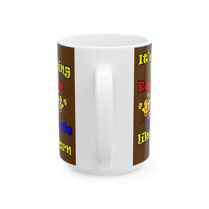 popping like popcorn - White Mug (brown)