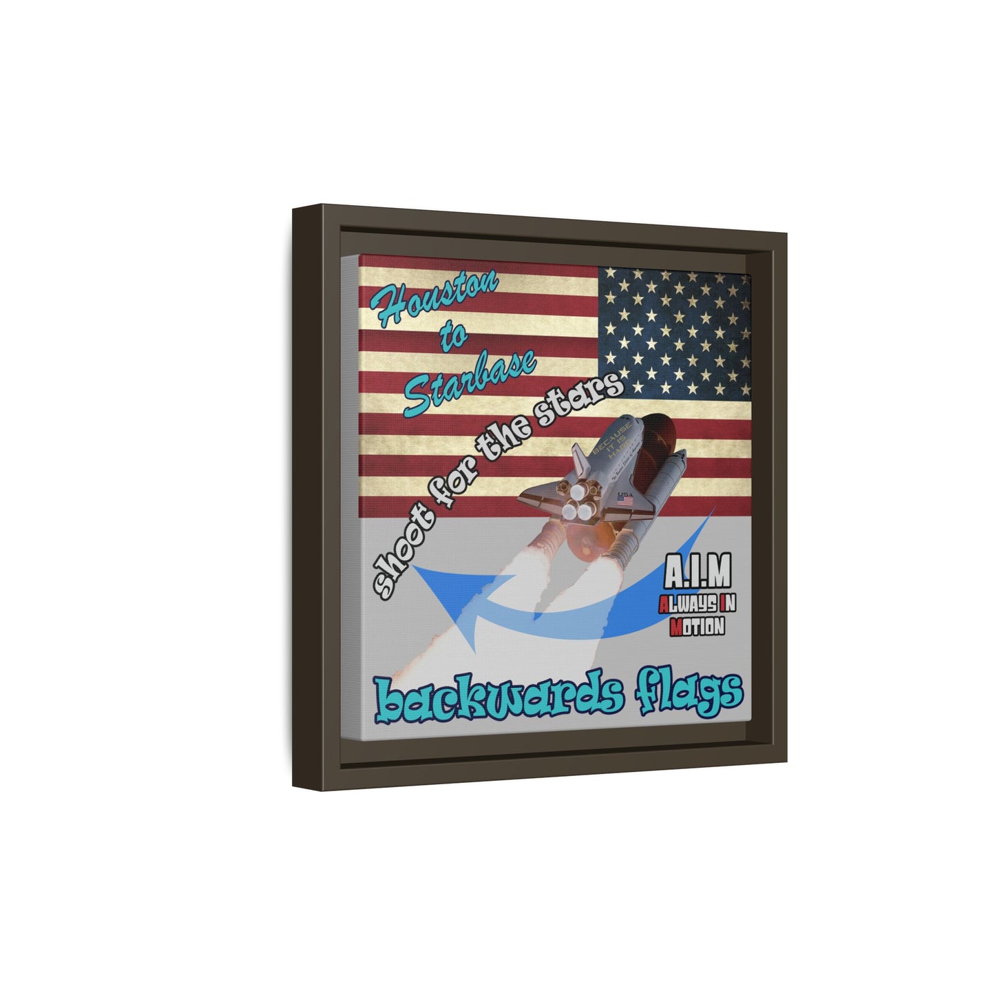 shoot for the stars - framed canvas art (light grey)