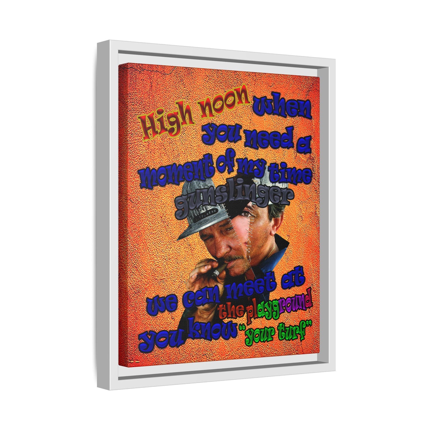 high noon - framed canvas art (burnt orange)
