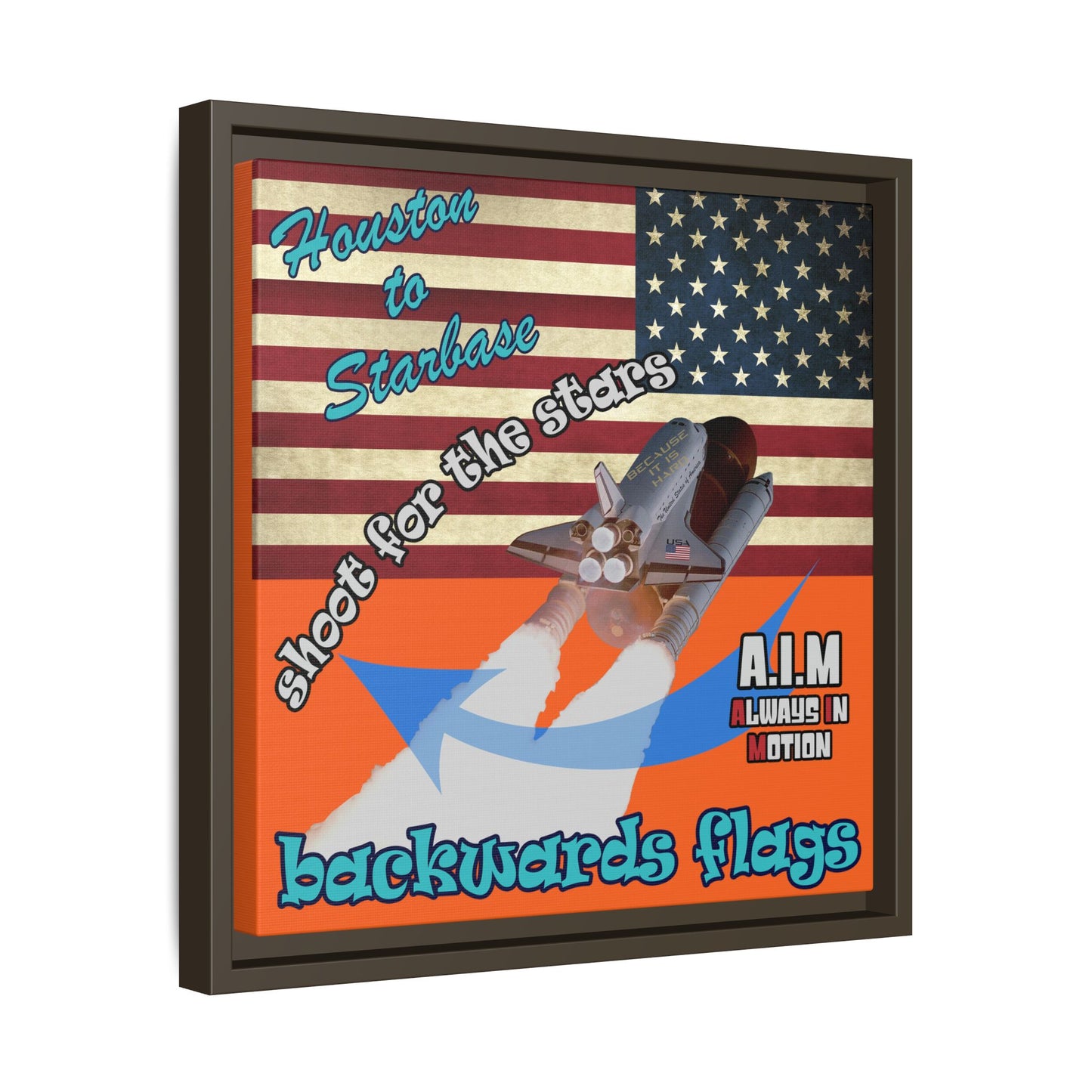 shoot for the stars - framed canvas art (orange)