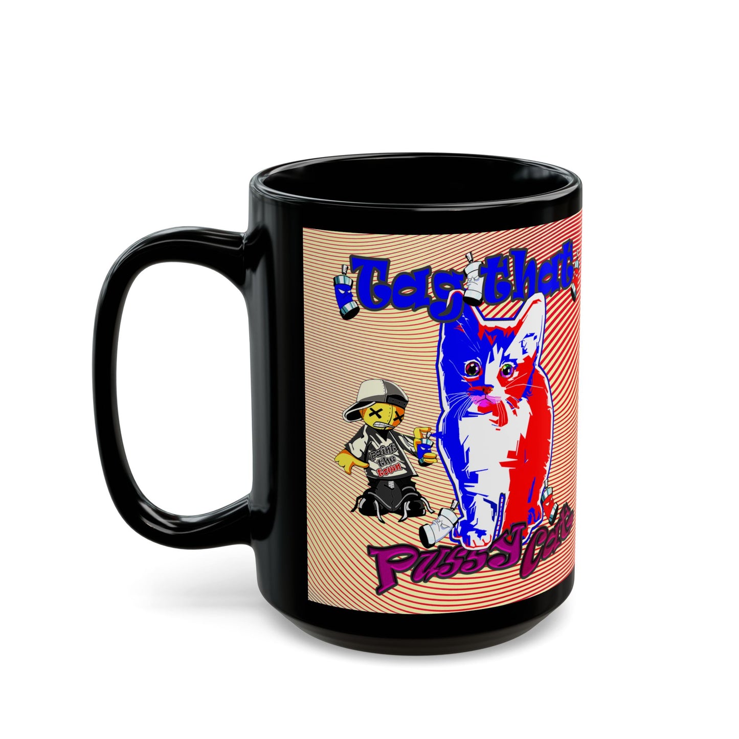 tag that - Black Mug (yellow-orange wave)