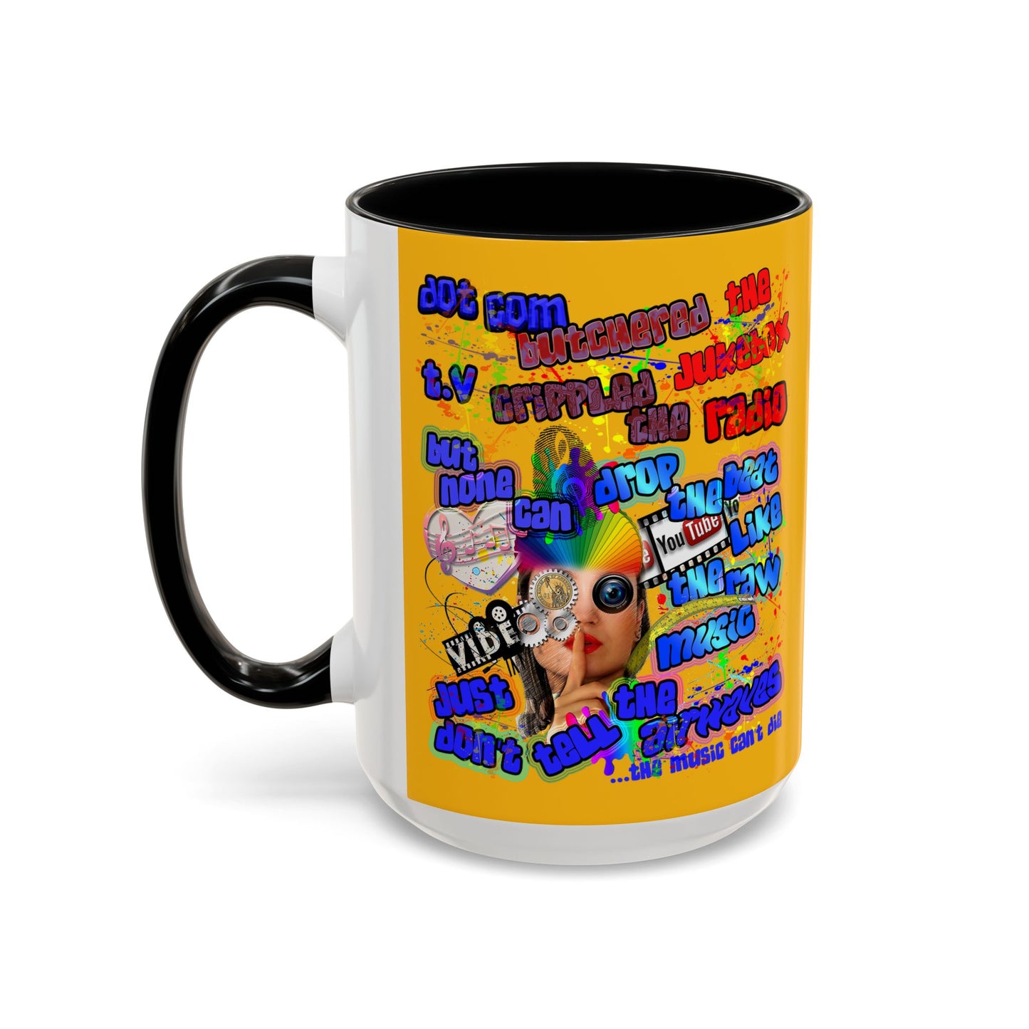 drop the beat - Accent Mug (yellow)
