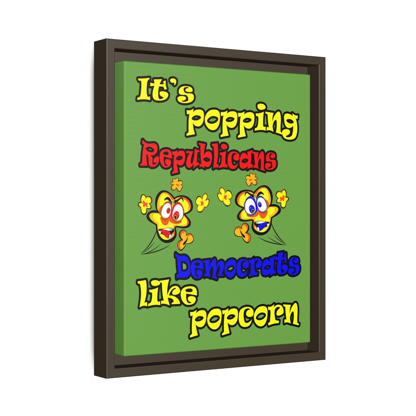 popping like popcorn - framed canvas art (green)