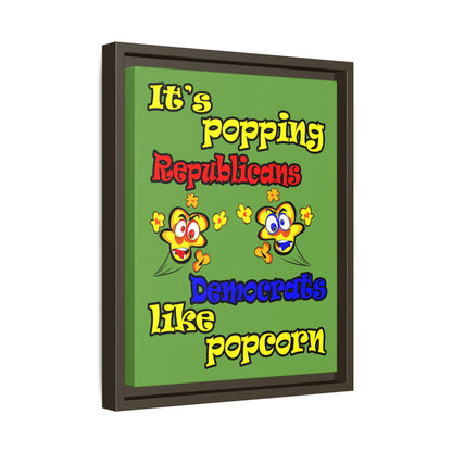 popping like popcorn - framed canvas art (green)