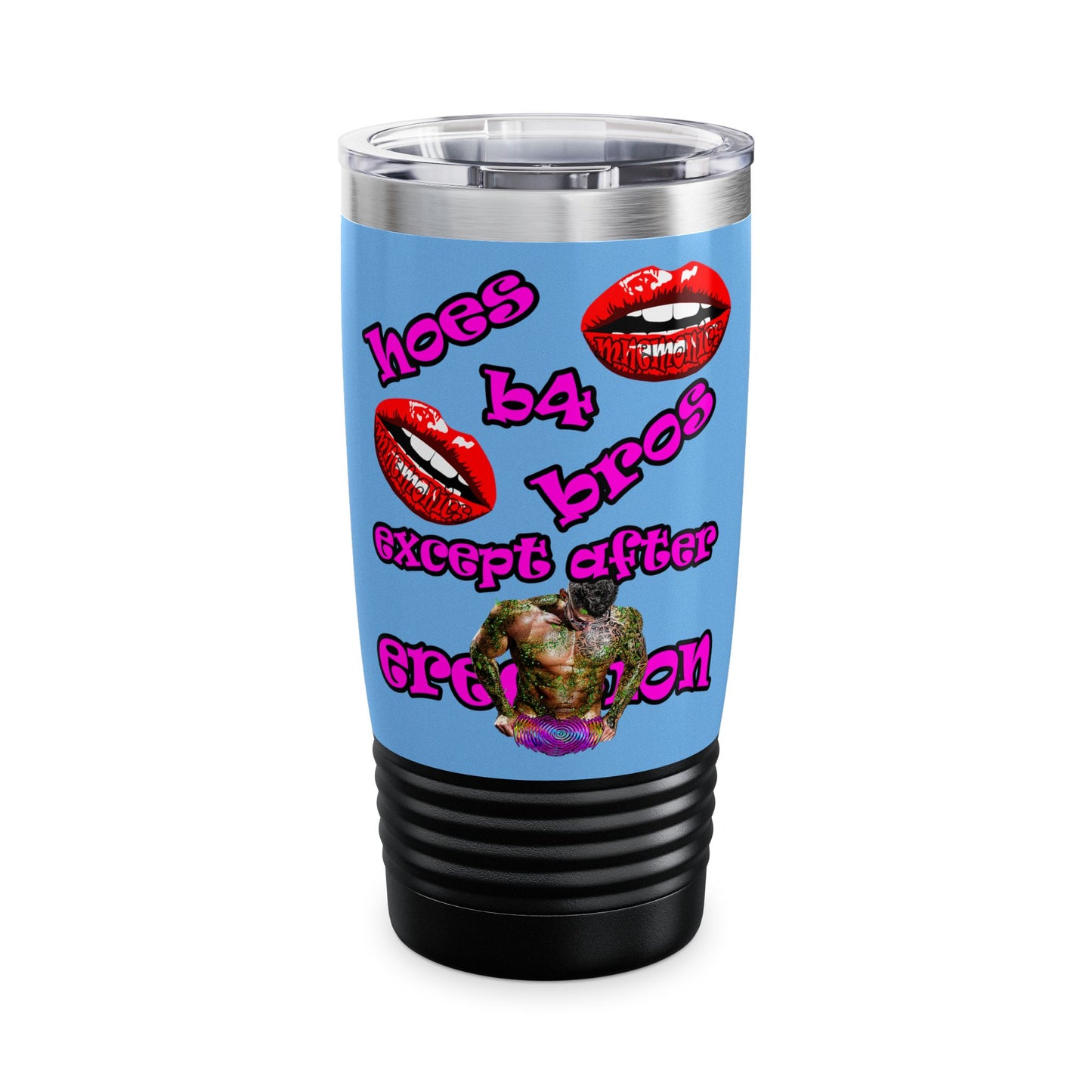 hoes b4 bros - Ringneck Tumbler, 20oz (light blue)