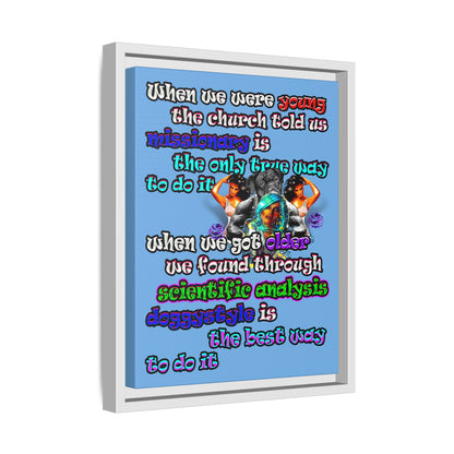 doggystyle - framed canvas art (light blue)