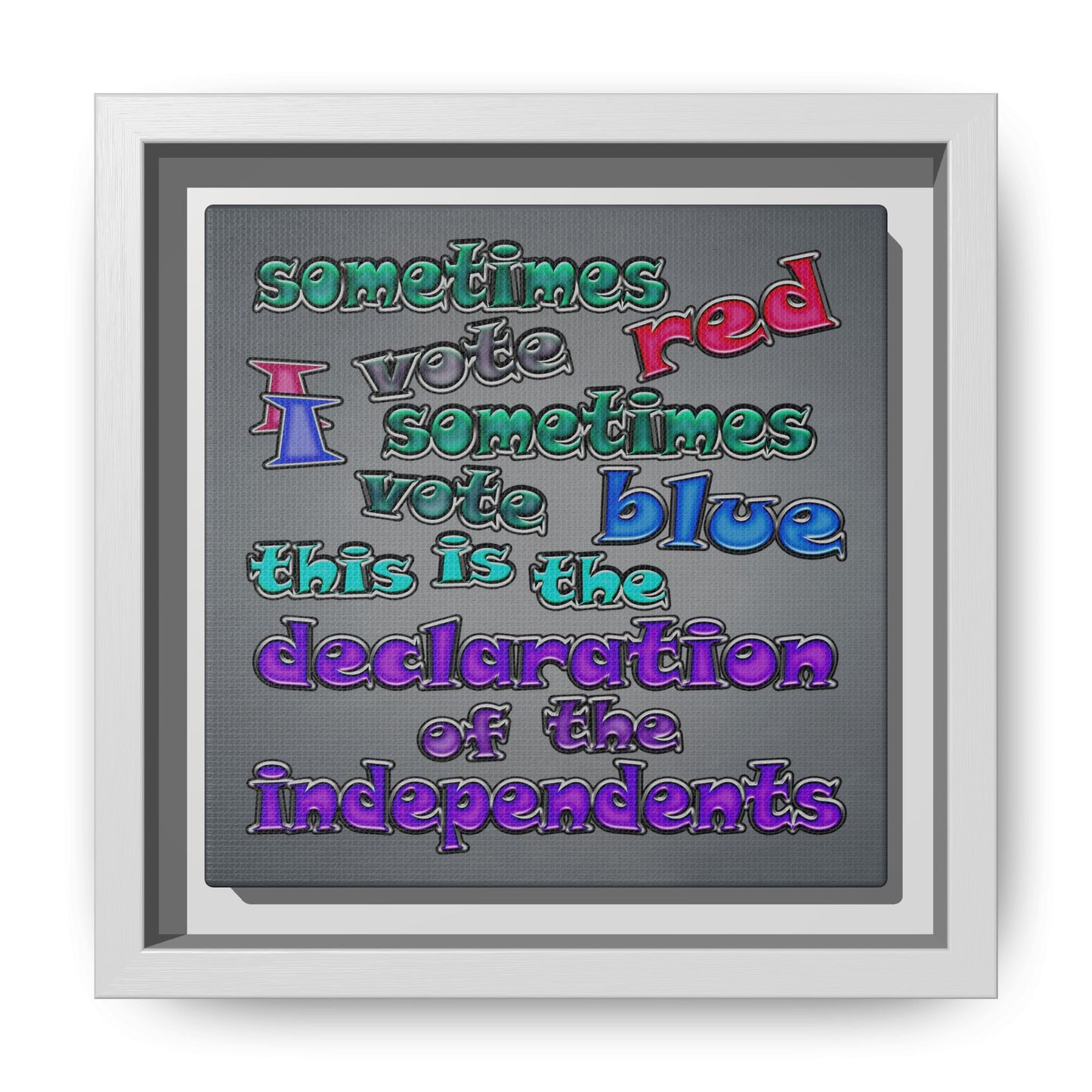 declaration of the independents - framed canvas art (grey-light grey)