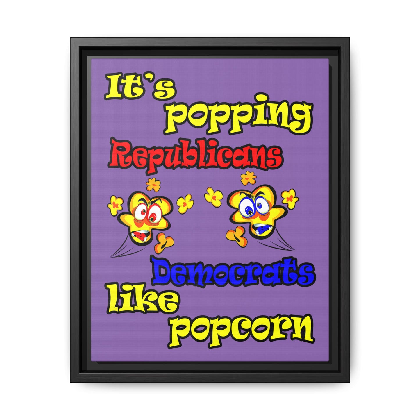 popping like popcorn - framed canvas art (light purple)
