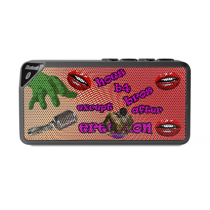 hoes b4 bros - Jabba Bluetooth Speaker (yellow-orange wave)