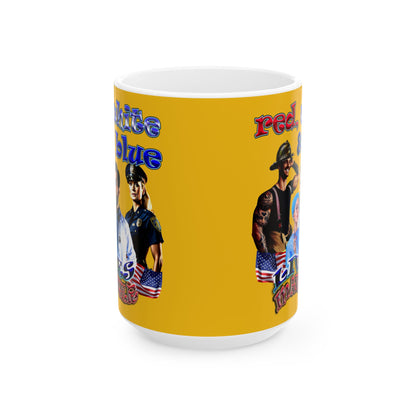 rw&b lives matter - White Mug (yellow)