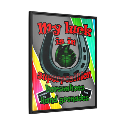 my luck - framed canvas art (rainbow split)