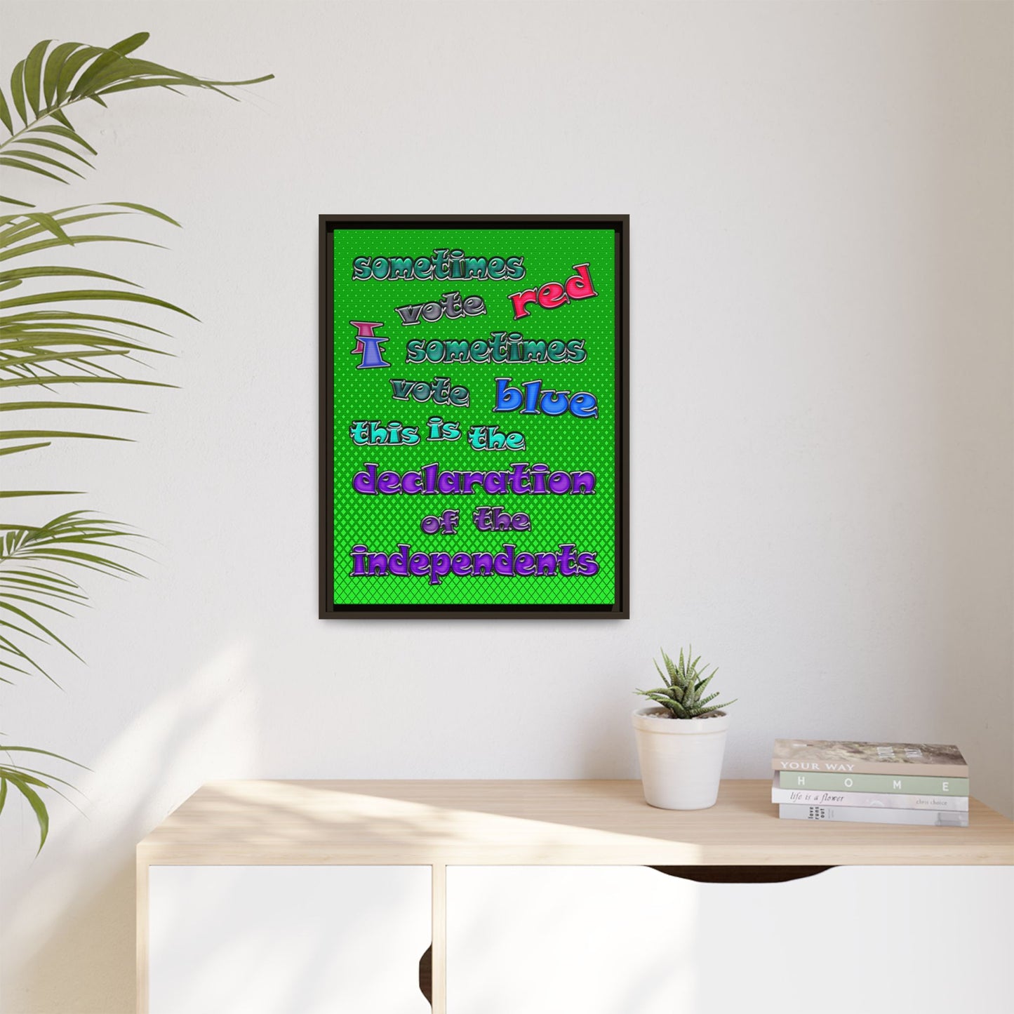 declaration of the independents - framed canvas art (logo green)