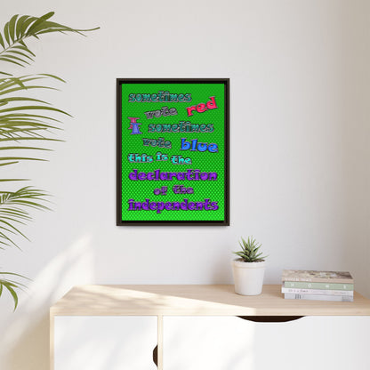 declaration of the independents - framed canvas art (logo green)