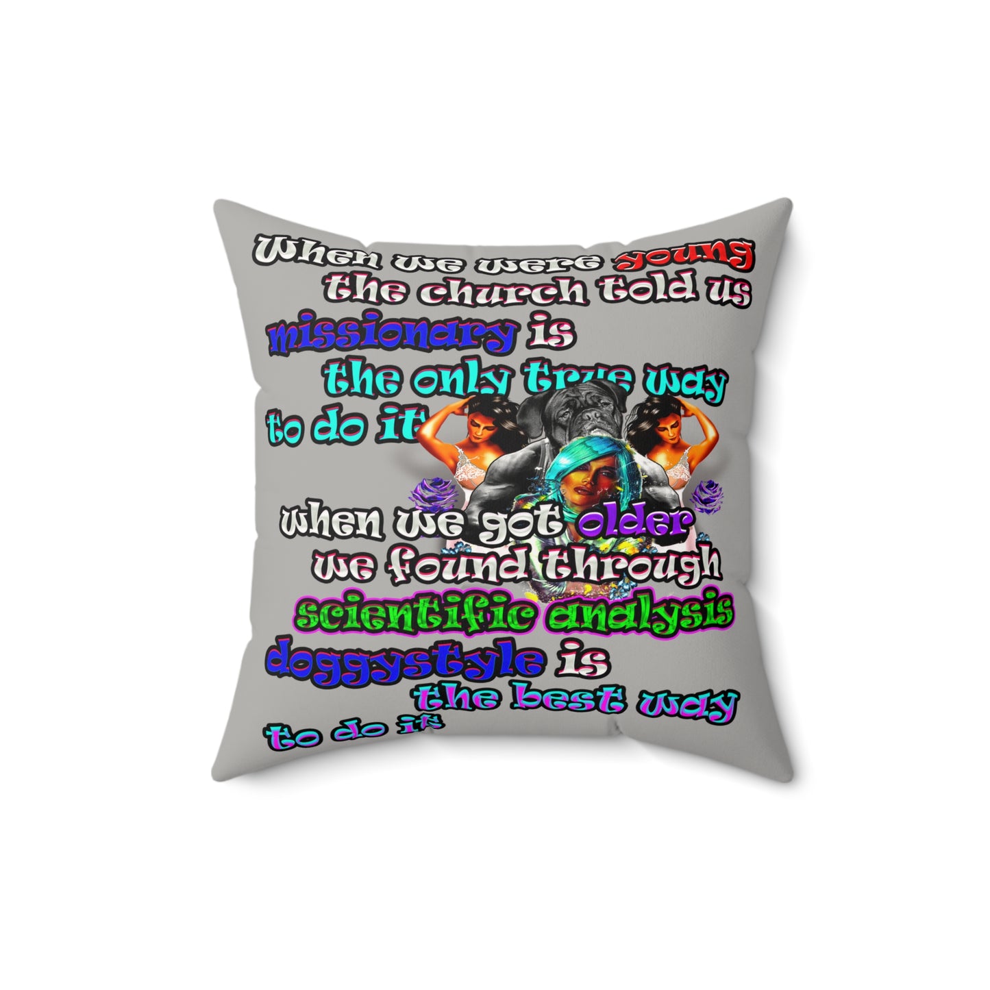 doggystyle - Faux Suede Square Pillow - (light grey)