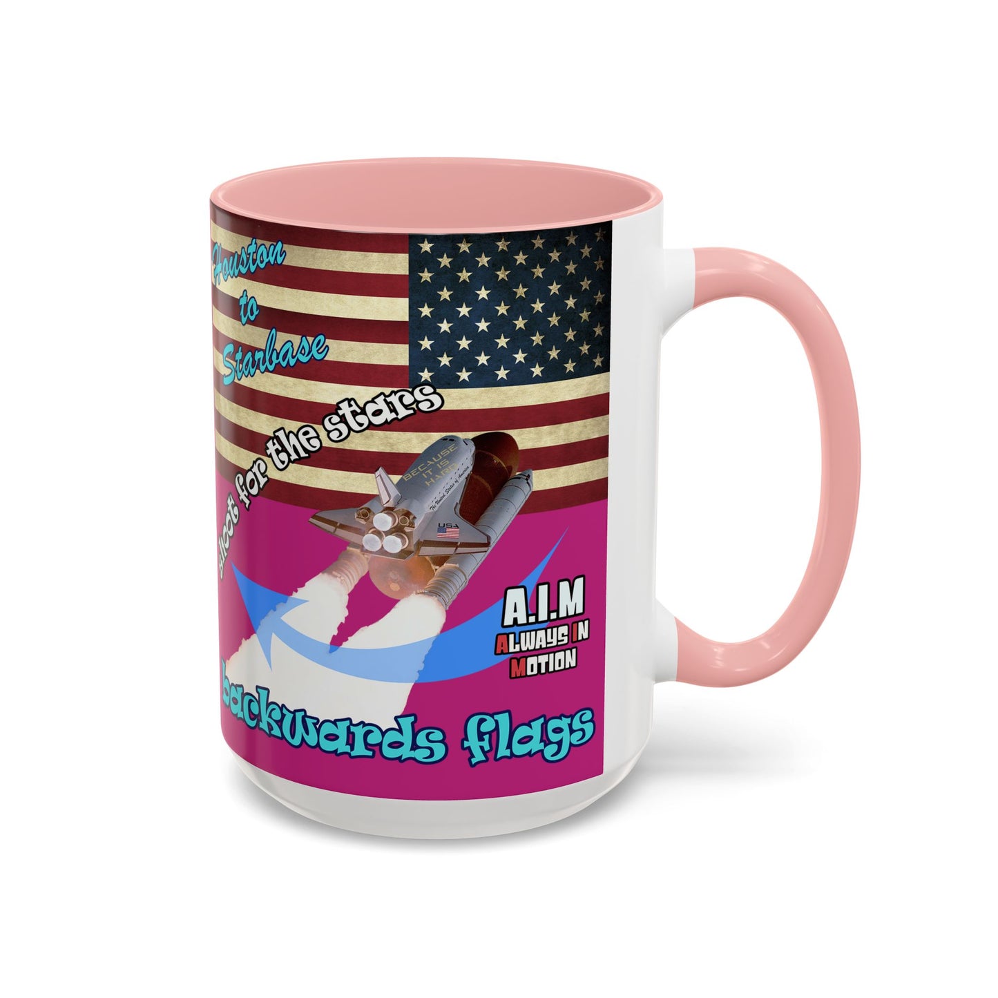 shoot for the stars - Accent Mug (pink)