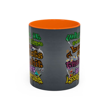 the bum's shit - Accent Mug (grey-light grey)