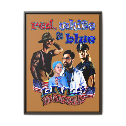 rw&b lives matter - framed canvas art (light brown)