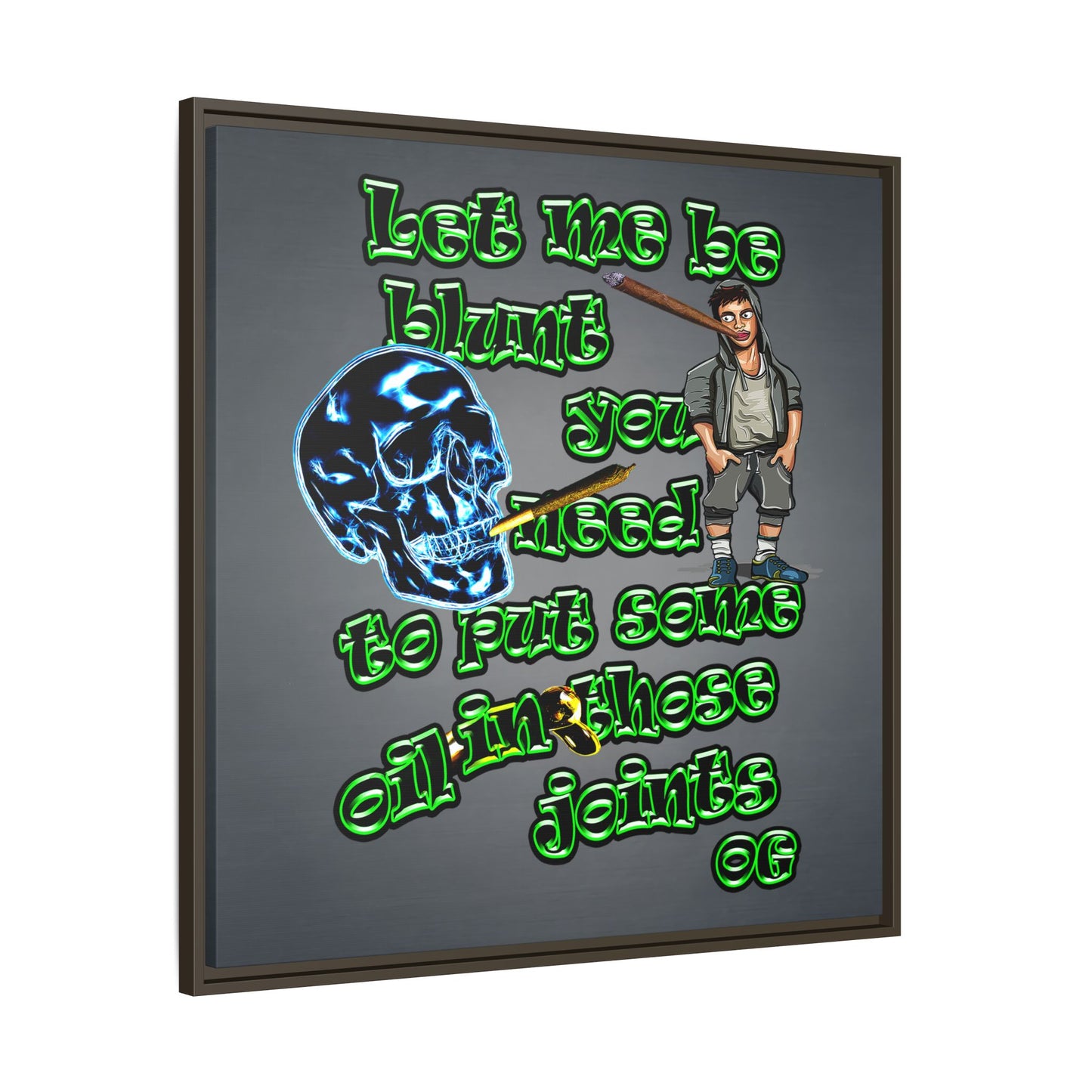 og - framed canvas art (grey-light grey)