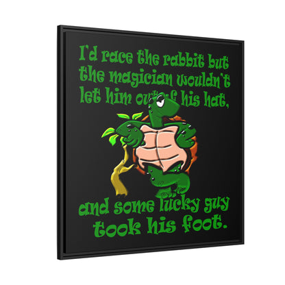 turtle race - framed canvas art (black)