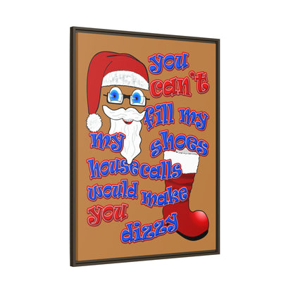 santa's shoes - framed canvas art (light brown)