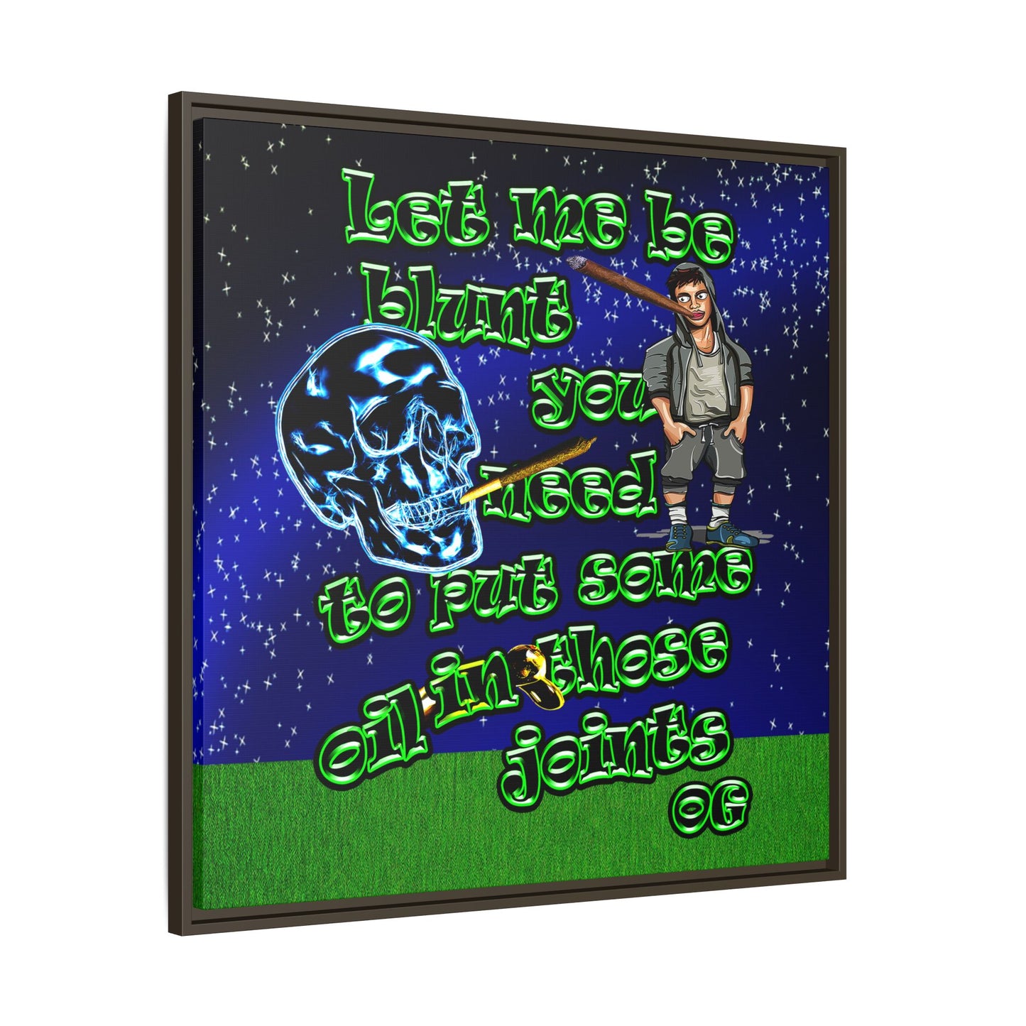 og - framed canvas art ('snoops' background)