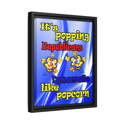 popping like popcorn - framed canvas art (blue-white wave)
