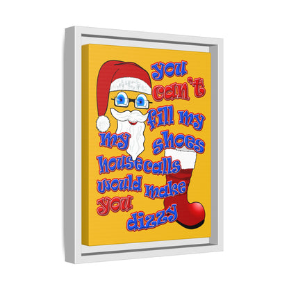 santa's shoes - framed canvas art (yellow)